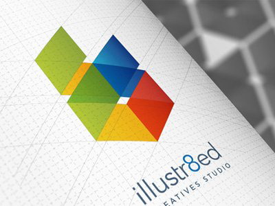 彩色色塊疊加的logo效果