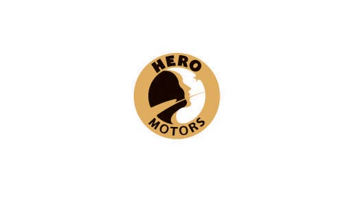 HERO MOTORS 英文LOGO設(shè)計(jì)用圓形中的臉形輪廊創(chuàng)意