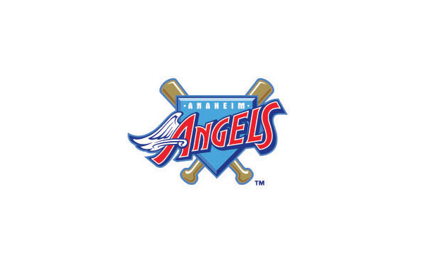 Angels 棒球桿與盾形還有翅膀的元素綜合設(shè)計(jì)的一款公司LOGO設(shè)計(jì)