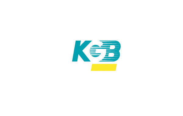 KGB品牌公司LOGO設(shè)計(jì)：G字母在中間反白，底部使用了長方形色塊