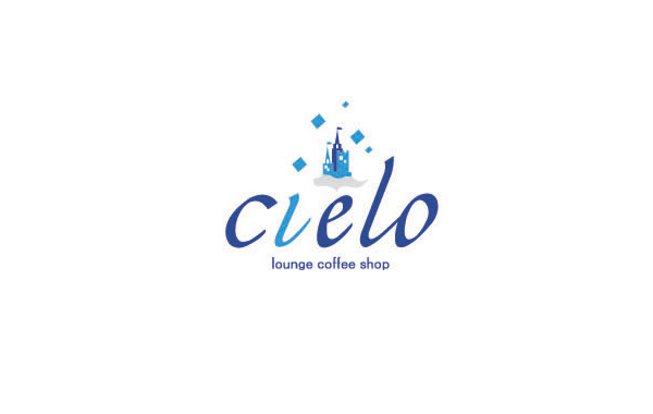 Cielo品牌LOGO制作，有城堡的圖案為創(chuàng)意，底部是副標(biāo)題英文loungecoffeeshop