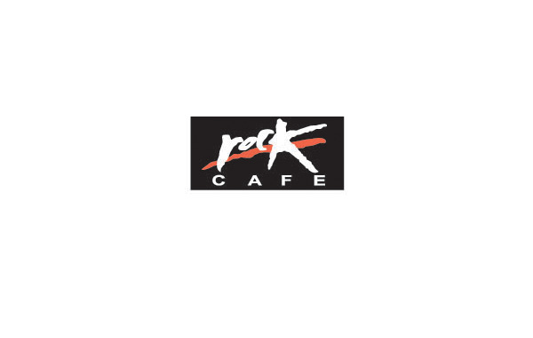 ROCK用書法筆觸的風格設計出來，在黑色塊的底上與紅色相搭配的商標創(chuàng)意