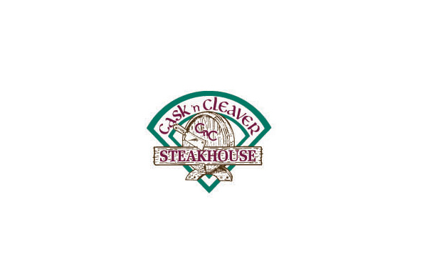 logo整體以桶和切肉刀為主要設計元素，呼應餐廳的名稱，也表達了行業(yè)特征。扇形的設計使logo整體排版很巧妙