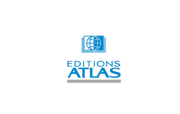 國外讀物的logo設計。圖形為一本翻開的書中夾著地球的形象