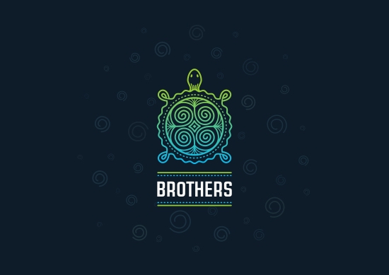 烏龜創(chuàng)意的圖案用于BROTHERS公司LOGO設(shè)計(jì)主體