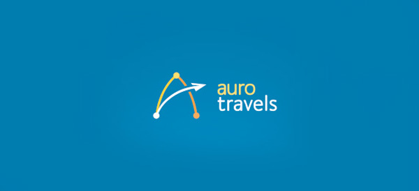aurotravels公司LOGO設計采用了A字母變成為弓箭的創(chuàng)意