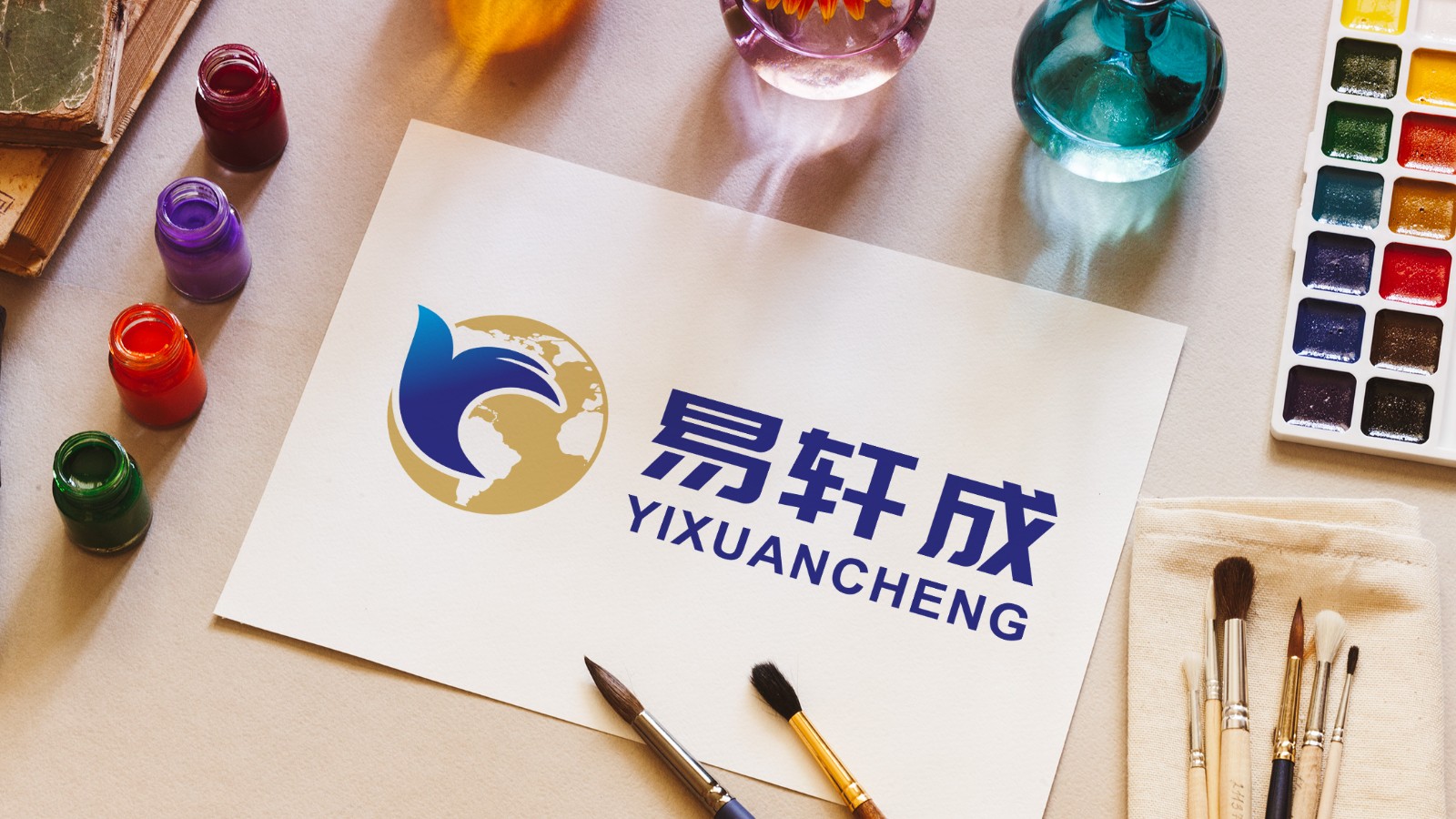 易軒成財稅服務LOGO設計手繪效果圖