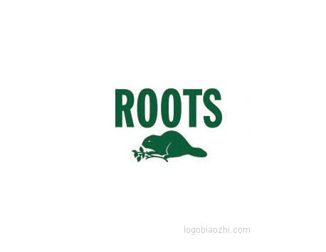ROOTS動物吃樹葉的標志圖案