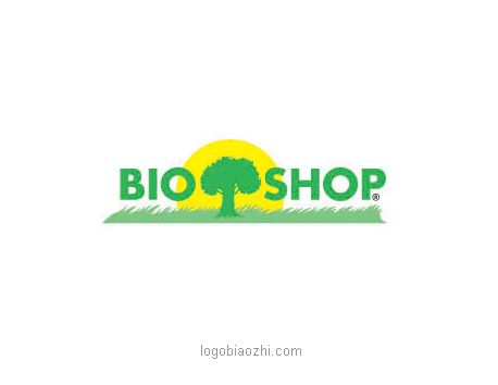 BIOSHOP與綠色大樹和太陽