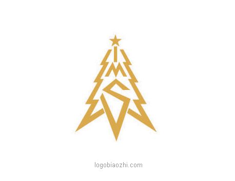 IMS與五角星組合為向上箭頭的標(biāo)志創(chuàng)意