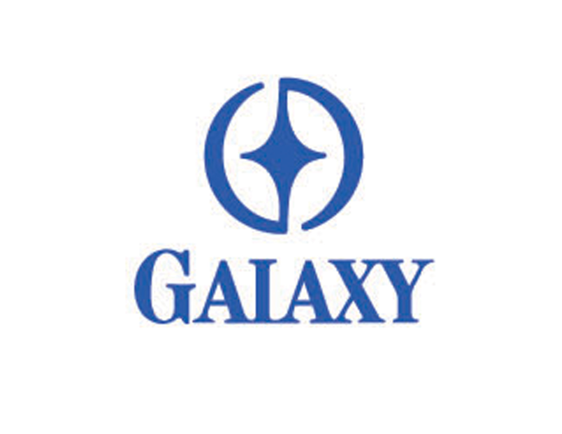 藍色的星形與字母GAIAXY品牌名稱結(jié)合設(shè)計