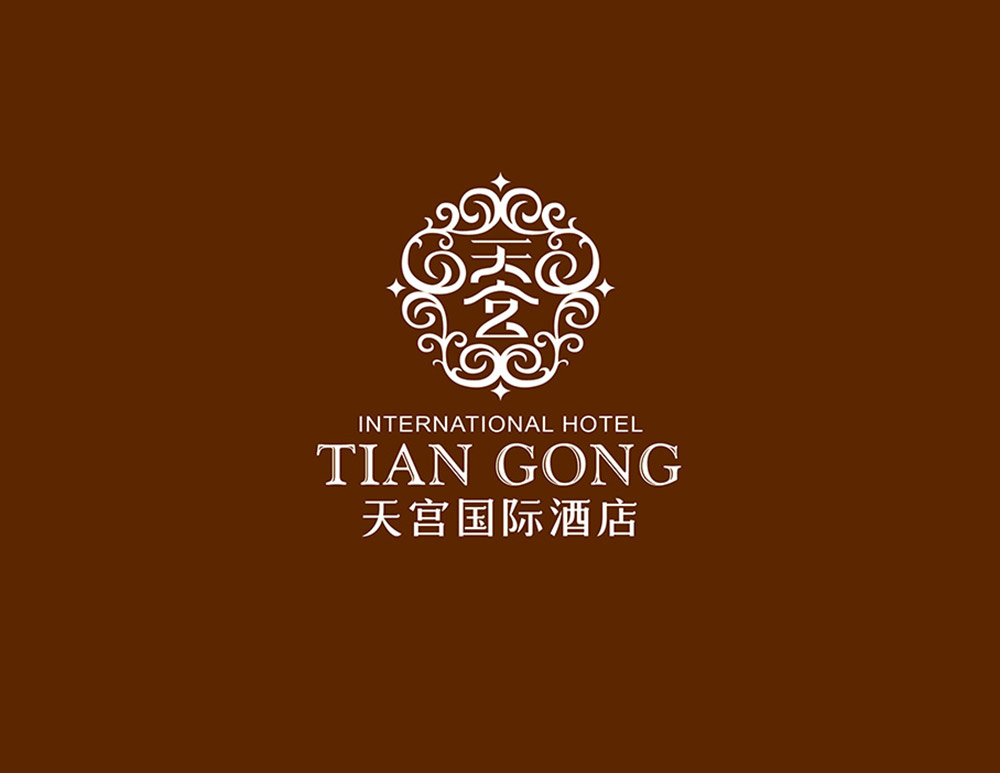 天宮國際大酒店LOGO設(shè)計，位于繁華的經(jīng)濟開發(fā)區(qū)現(xiàn)代化建筑群中